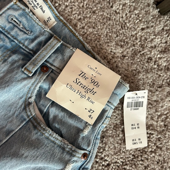 Abercrombie & Fitch Denim - Abercrombie & Fitch Straight Leg Jeans - Light Blue